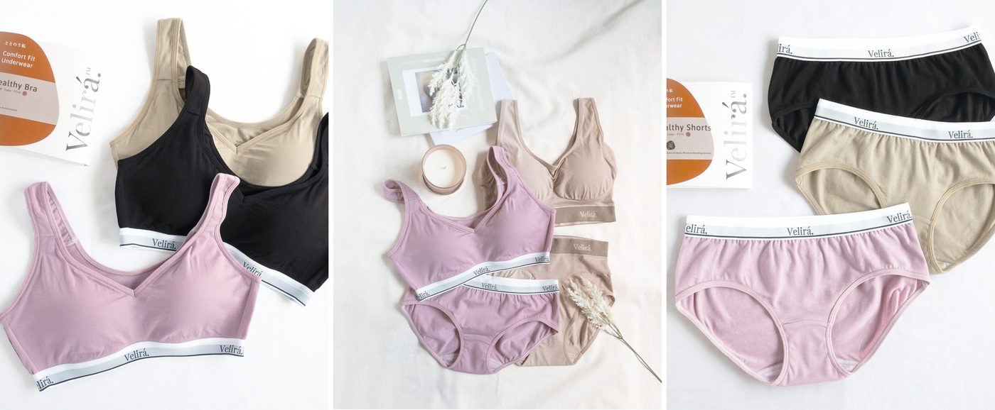 Velira bras and shorts in three colors